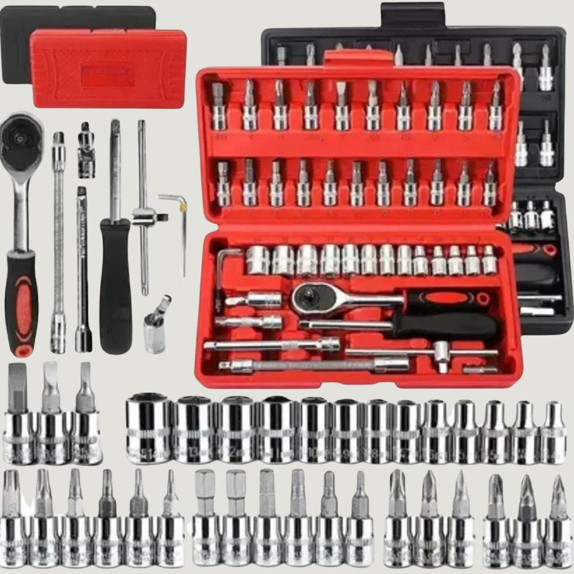 HV Enterprise 46-Piece Professional Hand Tool Kit for Auto, Bike, Home Repairs & DIY Projects" Long Handle Screwdriver Set(Pack of 1)