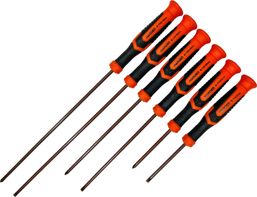 Harden Professional 6PCS Precision Magnetized -Slotted 3mm (3Pcs) & Phillips PH00(3Pcs) Precision Screwdriver Set(Pack of 1)