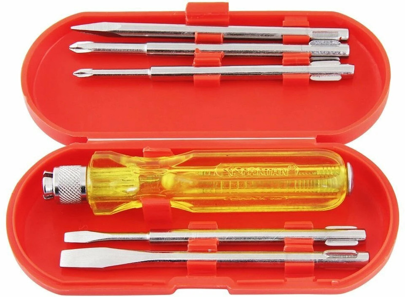 Spartan 5-Pieces Screwdriver Kit (Multicolour) Standard Screwdriver Set(Pack of 1)