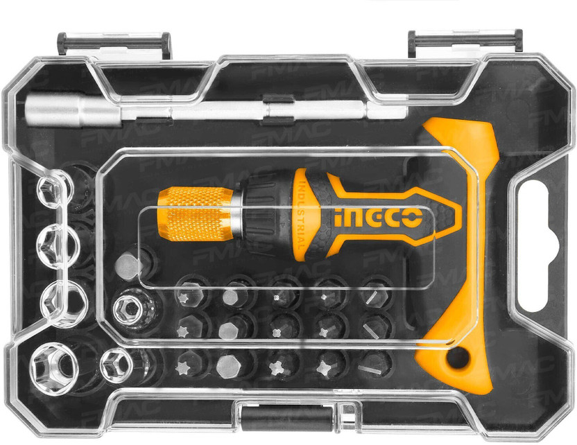INGCO HKSDB0188 24PCS T-Handle Wrench Screwdriver Set|Power tools|Hand tools|Constructions Tools|Industrial Tools|Building tools|Mechanical Tools Ratchet Screwdriver Set(Pack of 24)
