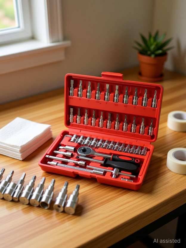 HV HV Enterprise Heavy-Duty 46-Piece Hand Tool Set with Ratchet for Auto and Bike Maintenance Long Handle Screwdriver Set(Pack of 1) - Flipkart Deal