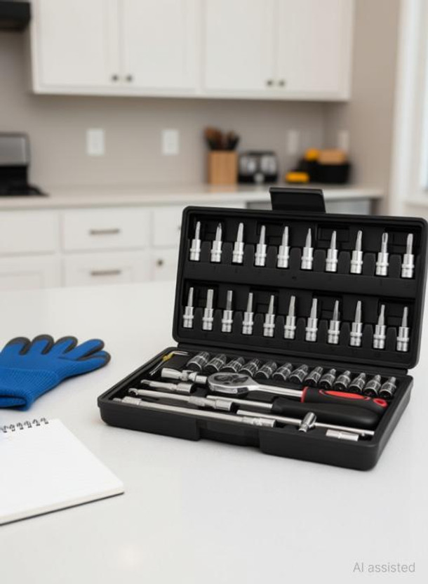 Morlin 46 In 1 Pcs Tool Kit & Screwdriver and Socket Set,Hand Tool Kit Socket Set Combination Screwdriver Set(Pack of 46)
