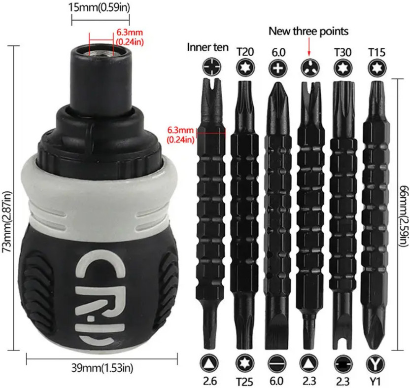 Flipkart SmartBuy 13-in-1 Multi-Function Flat Screwdriver Set, Magnetic Ratchet Household Standard Screwdriver Set(Pack of 1)