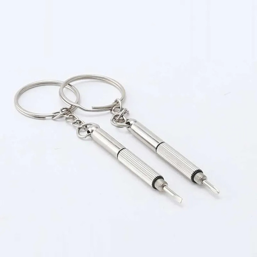 Kinzilla 3 in 1 Mini Pocket Eyeglass, Sunglass, Watch,, Electronics, Repair Keychain Standard Screwdriver(Pack of 2)