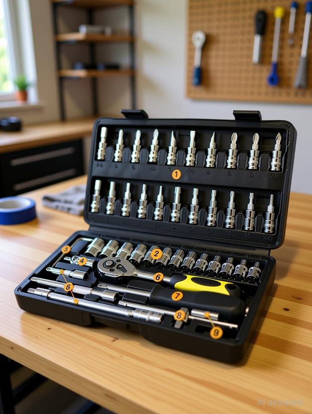 SBE Car Motorcycle Repair Set Hand Tool Home Service Kit Socket Head Wrench (46Pcs ) Standard Screwdriver(Pack of 1)