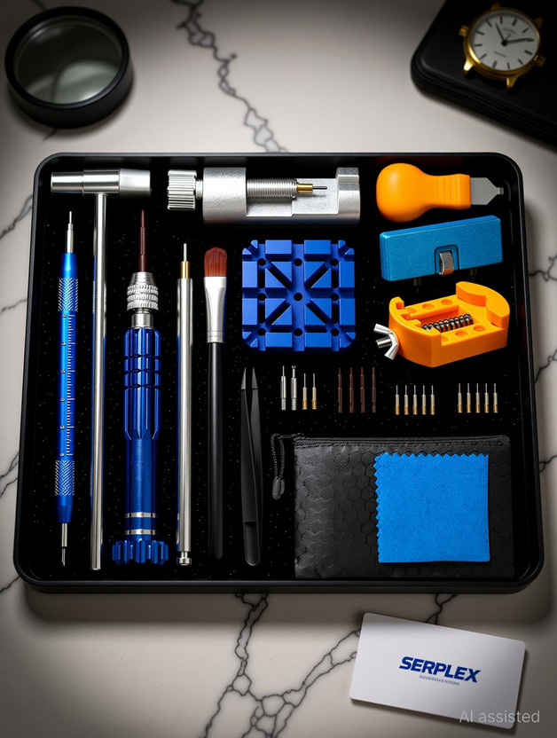 SERPLEX Watch Repair Kit Essential Tools Set for Battery Strap and Back Case Adjustment Precision Screwdriver Set(Pack of 1)