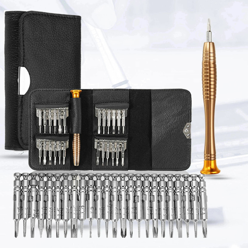 Hillgrove SCS Precision 25--in--1 Portable Pocket Screw driver Mobile Repairing Tools Kit for Phone/Laptop/PC/Glasses/Computer Precision Screwdriver Set(Pack of 25)
