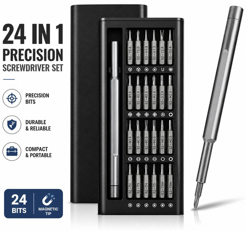RUTPI VARIABLES 24 in 1 Screwdriver Kit Precision Screwdriver Set(Pack of 1)