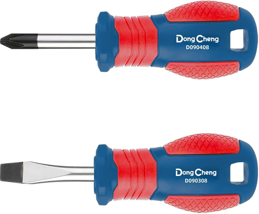 Dongcheng Dong Cheng Screwdriver Combo- Phillips PH2×38mm + Slotted 6×38mm Magnetic Tip Stubby Screwdriver Set(Pack of 2)
