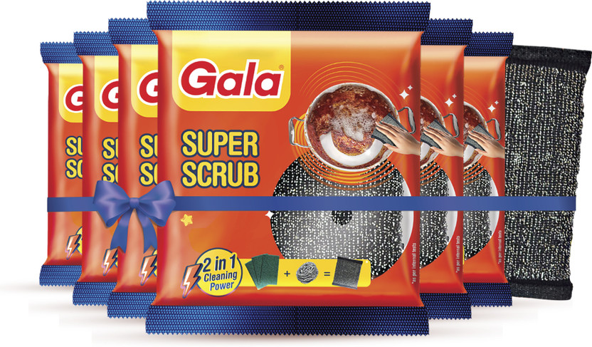 GALA Scrubber Black Scrub Pad(Medium, Pack of 6)