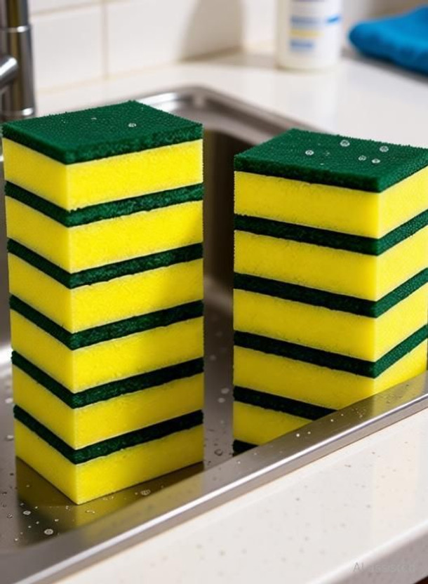 poksi Cleaning Scrub and Sponges for Kitchen, Dishes, Bathroom, Car Wash, One Scouring Scrubbing One Absorbent Side, Abrasive Scrubber Sponge Dish Pads, Heavy Duty.(Pack of 12) Scrub Pad(Large, Pack of 12)