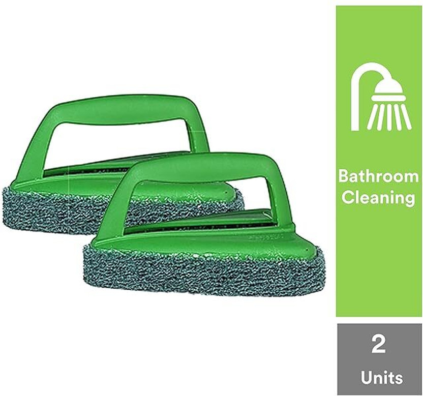 PROCLEAN Bathroom Brush scrubber for superior tile cleaning Nylon Wet and Dry Brush Scrub Pad(Regular, Pack of 2)