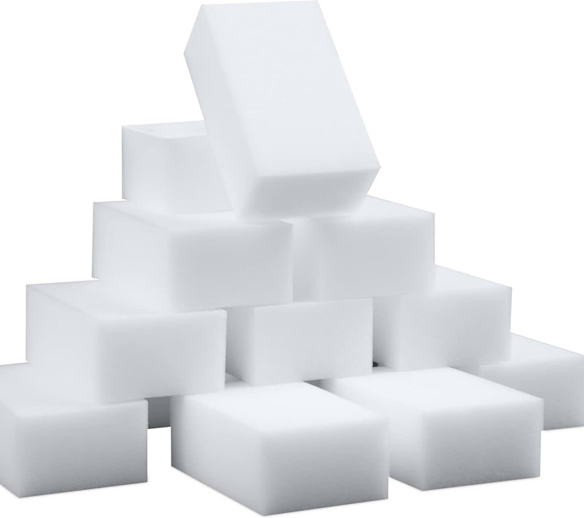 Bodra enterprise 10Pcs Melamine Sponge in Bulk Cleaning Sponge Sheets Scrub Sponge(Medium, Pack of 10)