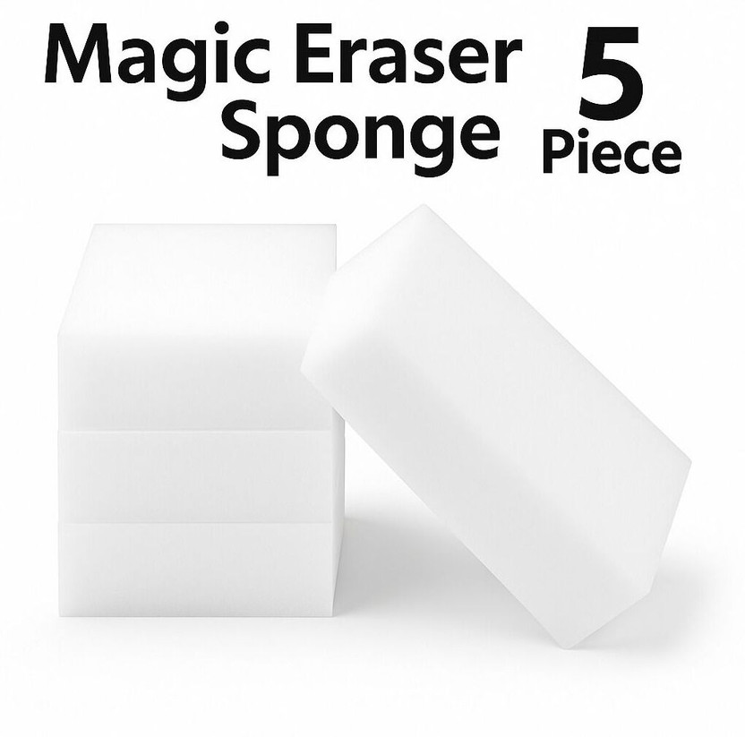 VAXIMEL ENTERPRISE Clean Magic Eraser Cuboid Wall Stain Lime (Pack of 5) Scrub Sponge(Regular, Pack of 5)