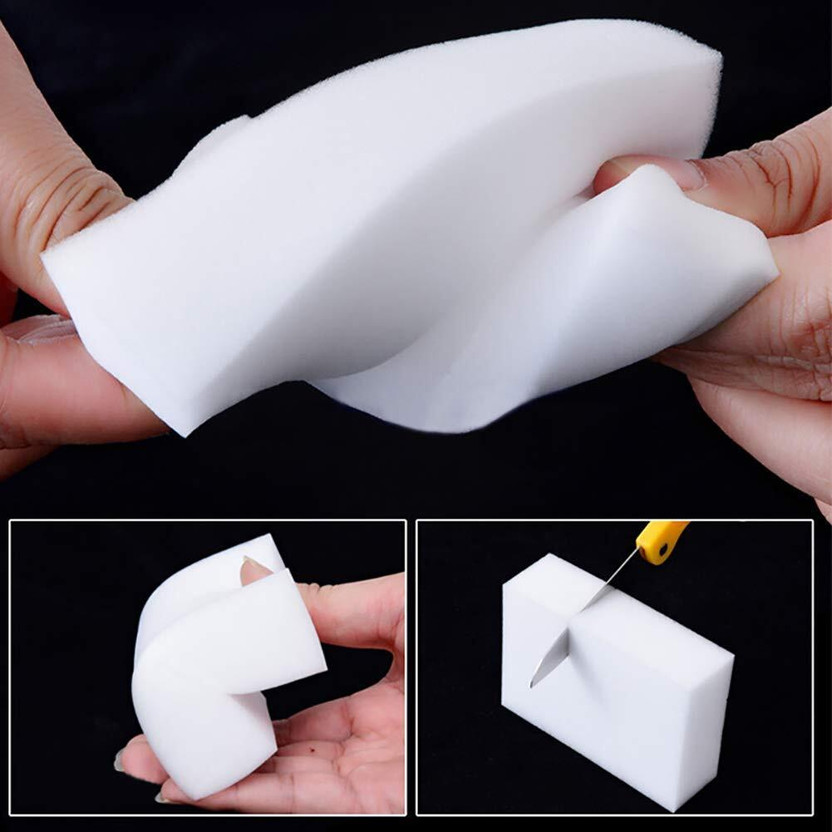 STEFLON 4 pcs Magic Sponge Eraser Melamine Cleaning Sponges in Bulk, Multi Surface Scrubber Foam Pads Vehicle Interior Cleaner(2 L)