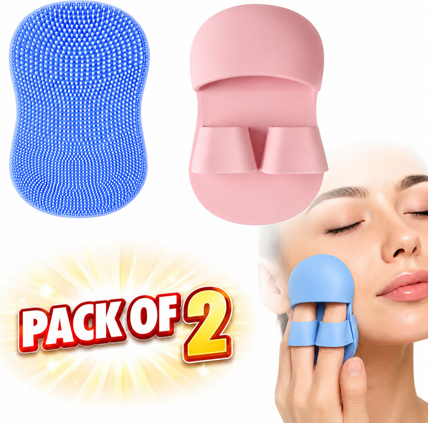 the rasora Silicone Face Cleansing Brush with Finger Grip Soft Exfoliating Skin Tool Scrub Pad(Small, Pack of 3)