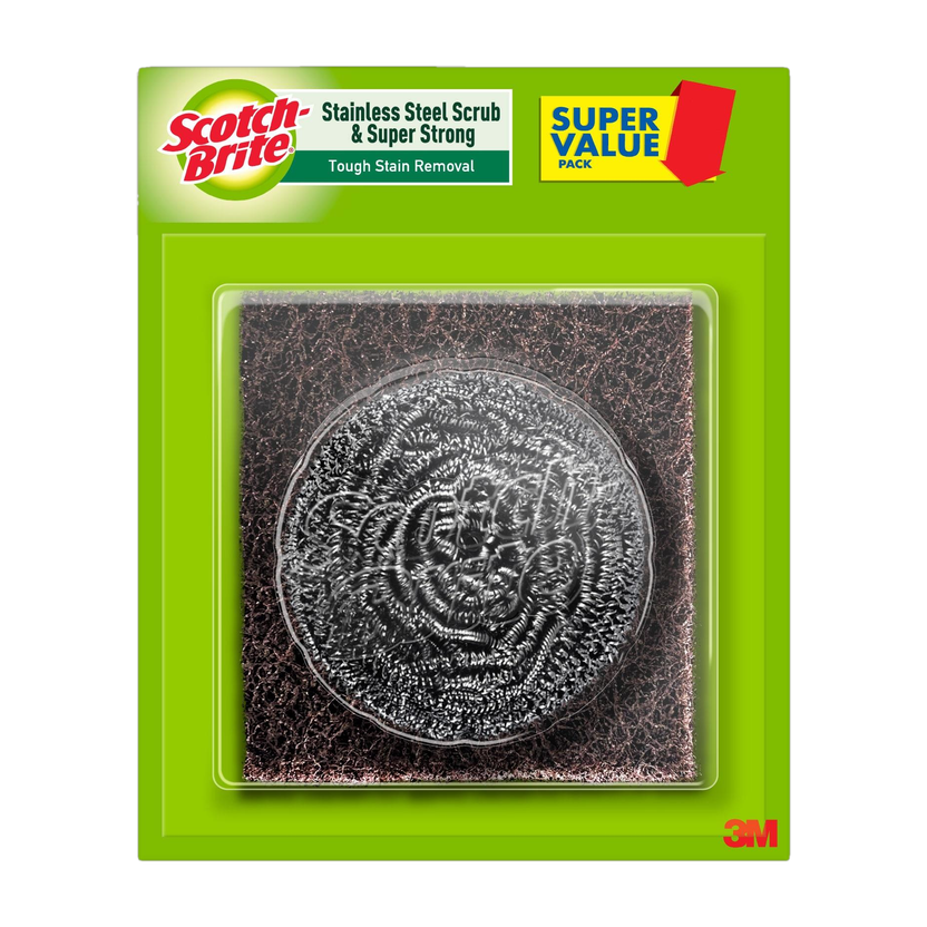 Scotch-Brite Stainless Steel Scrub & Super Strong Scrub Pad(Regular)