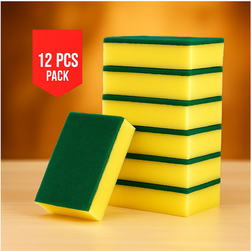 ZTAMA CRAFT Scrubber Scrub Sponge, Scrub Pad(Regular, Pack of 12)