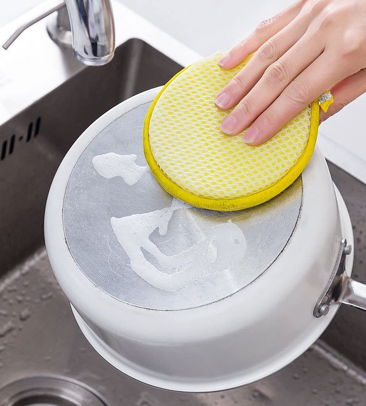 RHHG E COM Dishwashing Scrub & Sponge Pads for Cleaning Dishes, Cookware, and Surfaces Scrub Sponge(Regular, Pack of 5)
