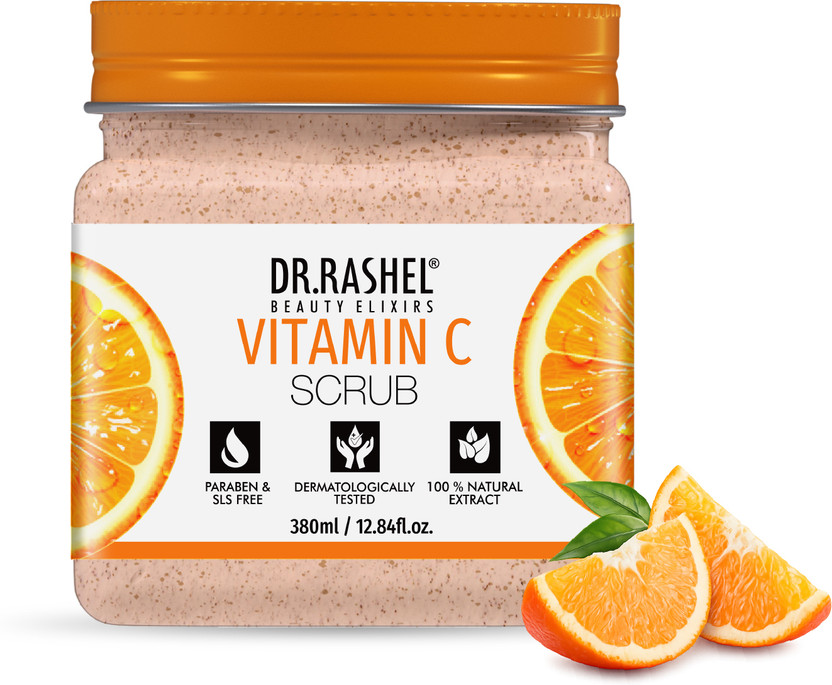 DR.RASHEL Vitamin C Scrub For Face & Body with Vitamin C Extracts | Radiance & Skin Care Scrub(380 ml)