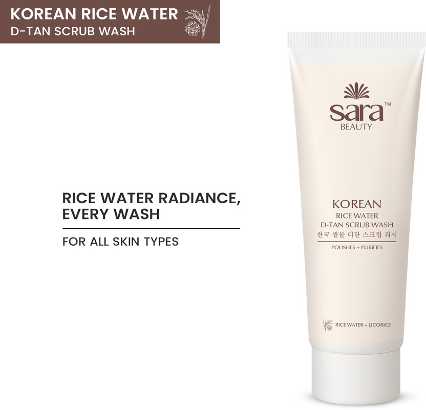 SARA SARA Korean Rice Water D-tan Scrub Wash Scrub(120 g) - Flipkart Deal
