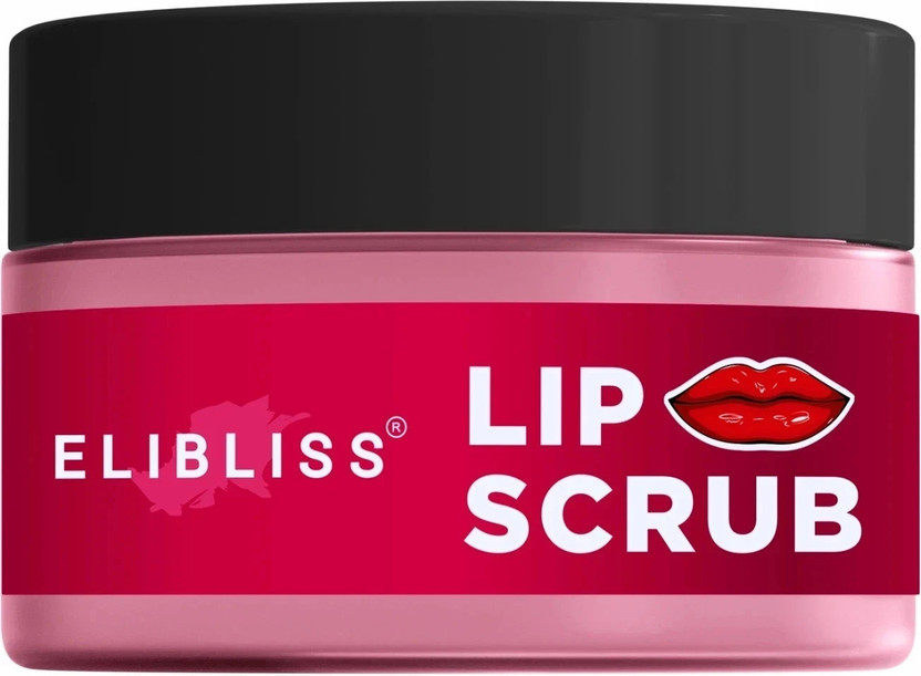 ELIBLISS Strawberry Lip Exfoliating Scrub for Dark, Dry & Chapped Lips Scrub(15 g)