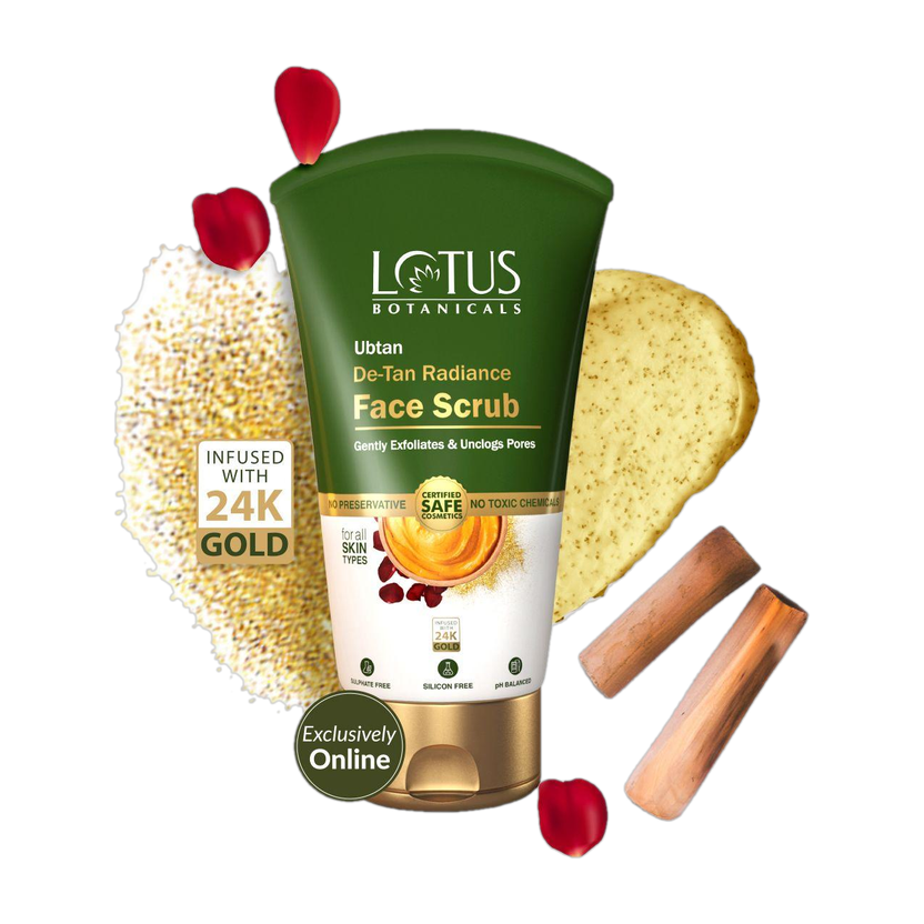 Lotus Botanicals Ubtan De-Tan Radiance Face Scrub For Gentle Exfoliation Scrub(100 g)