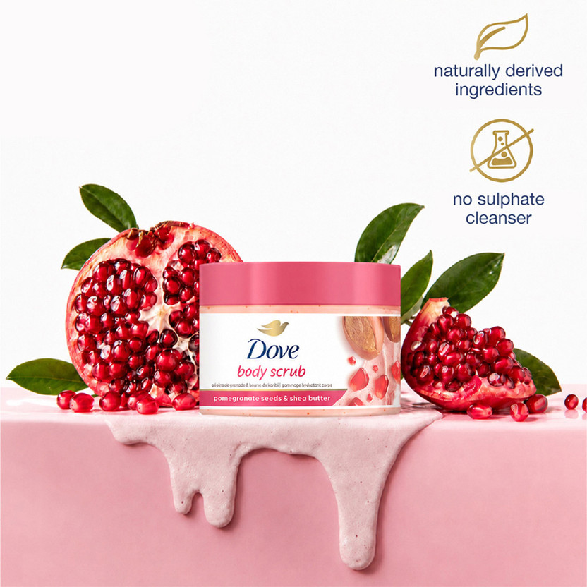 DOVE Exfoliating Scrub | Shea Butter & Pomegranate Seeds Scrub(298 g)