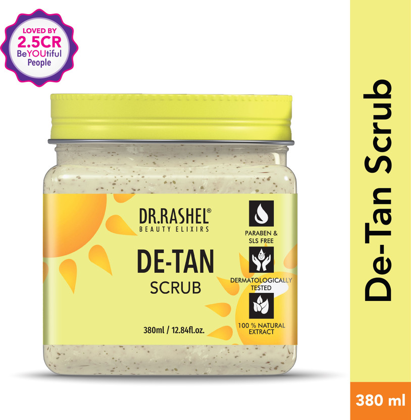 DR.RASHEL De-Tan Scrub For Face & Body with Walnut & Clove Extract|Exfoliating  Scrub(380 ml)