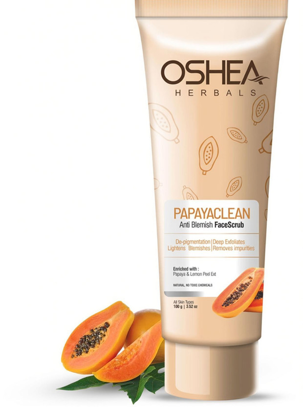 Oshea Herbals Papayaclean Scrub Deeply Exfoliates Skin & Lightens Blemishes Scrub(100 g)