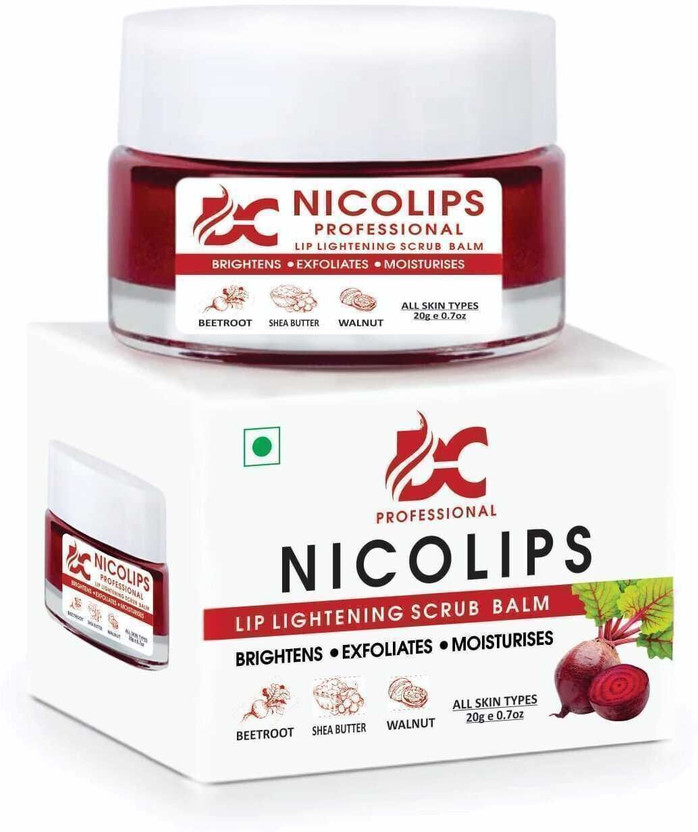 DC PROFESSIONAL NicoLips Lip Scrub For Lightening & Brightening Dark Lips  Scrub(20 g)