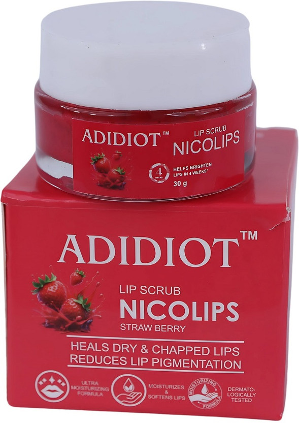 ADIDIOT Strawberry Lip Balm Scrub For Lightening & Brightening Dark Lips Scrub S4 Scrub(30 g)