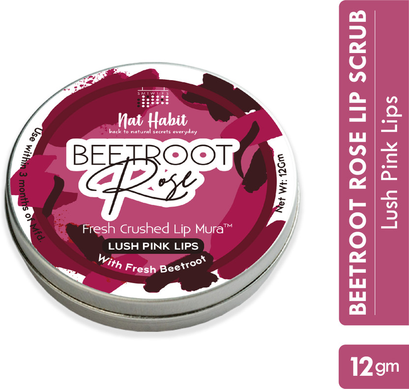 Nat Habit Beetroot Rose Lip Mura, Lip Scrub for Lip Lightening & softening|Dry Lips, 12g Scrub(12 g)