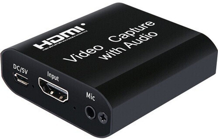 microware HDMI Video Capture Card 1080p Output OBS Video Recording Gaming Streaming Media Streaming Device(Black)