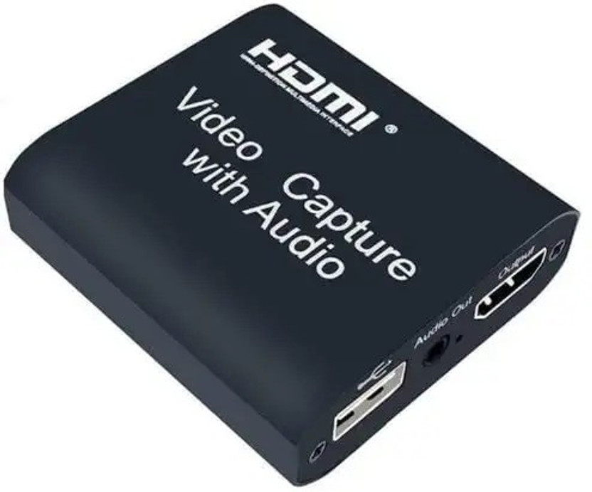VOOCME HDMI Video Capture Card HDMI to USB Video Capture + Audio for PC Laptop HD Media Streaming Device(Black)