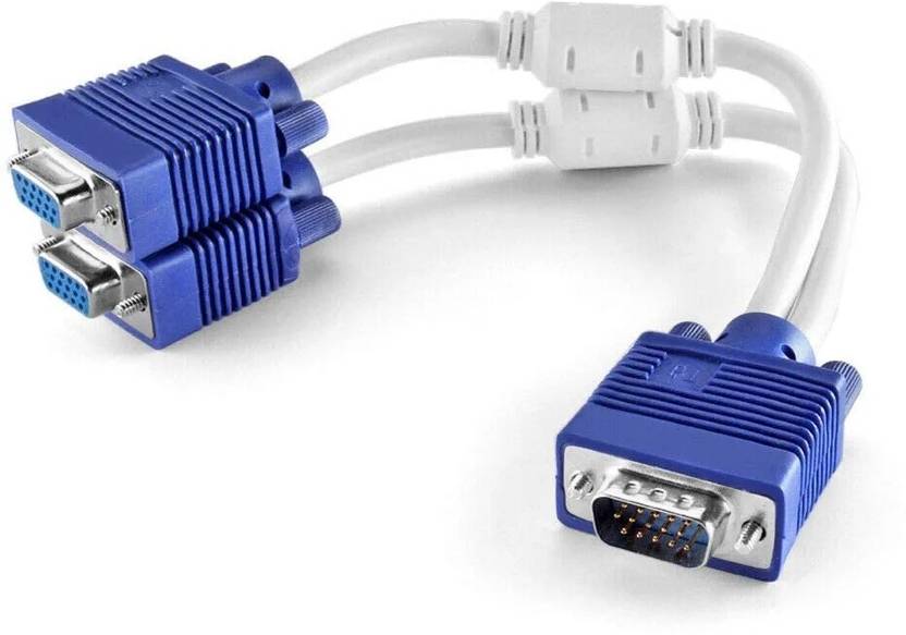 microware VGA Y Splitter Cable 1 Male VGA to 2 Female VGA Splitter