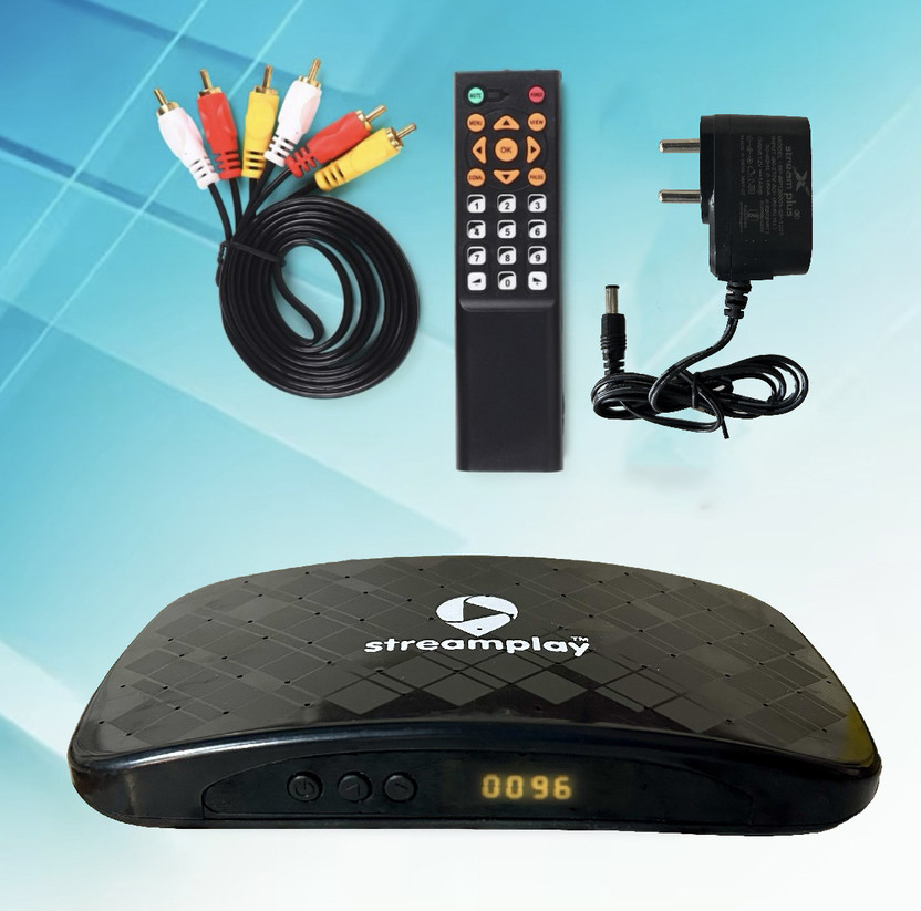 STREAM PLAY DTH MPEG-2 DD Free Dish Digital Set Top Box Receiver Free To Air Media Streaming Device(Black)