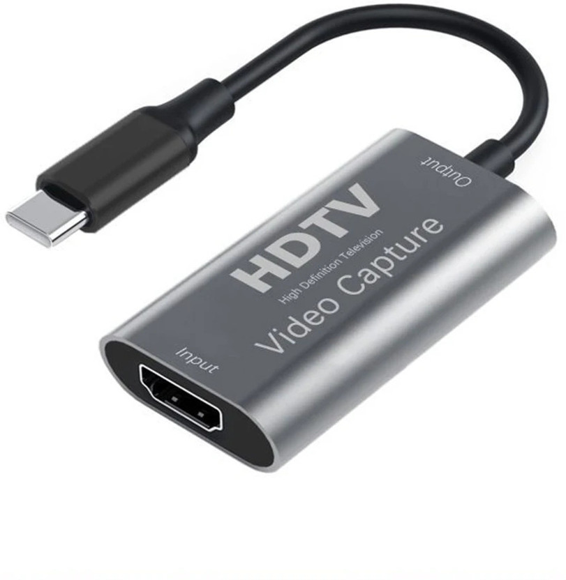 microware HD 1080P Type C Video Capture Card For PC Game Camera Recording Live Streaming Media Streaming Device(Black)