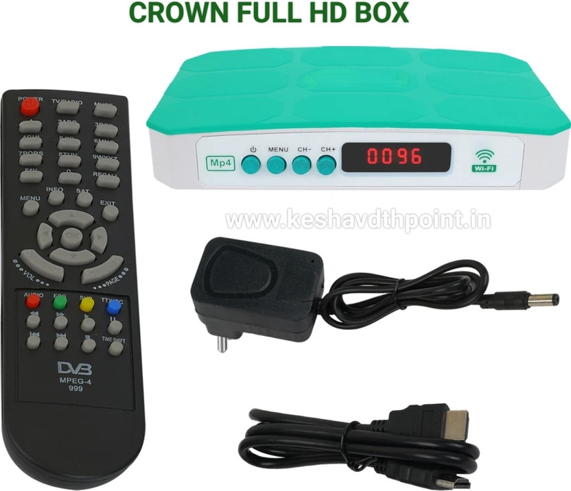 CROWN Mpeg-4 Inbuilt Wi-fi 150+ Tv Channels Lifetime Free Set Top Box Media Streaming Device(Multicolor)