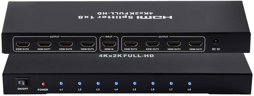 MT-ViKI MT-ViKI 1x8 HDMI Splitter, 1 in 8 Out HDMI Video Splitter, 4Kx2K & 3D Support, Full HD Media Streaming Device(Black) - Flipkart Deal