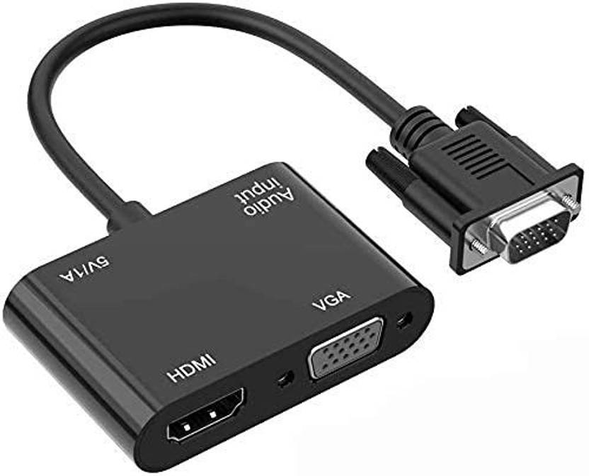 VOOCME VGA to VGA & HDMI Splitter/Adapter with 3.5 mm Audio Cable for