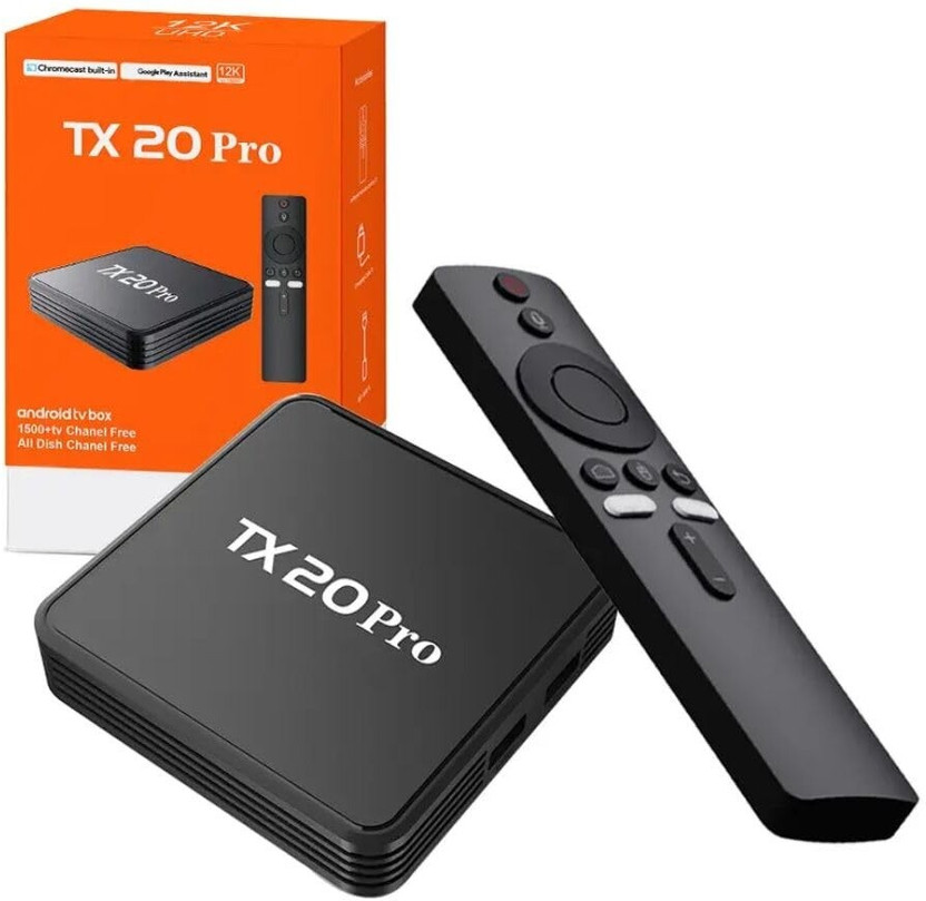 GADGETSWEAR Android 4K TV Box, Smart Streaming Device with Voice Remote, WiFi, Chromecast Media Streaming Device(Black)