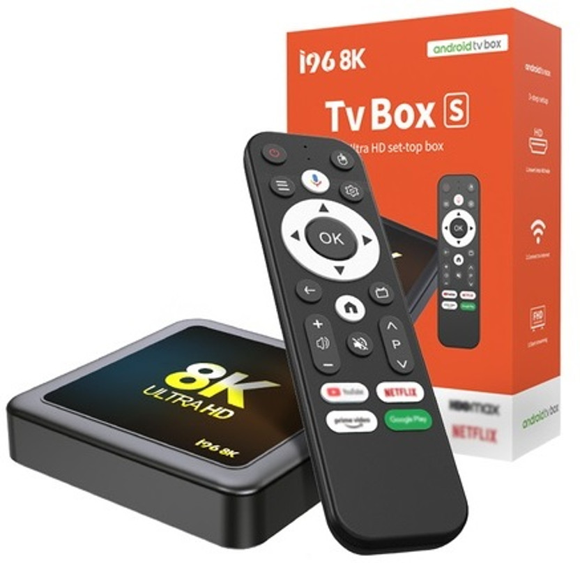 KITAI i96 Ultra HD Android TV Box Voice Remote Media Streaming Device(Black)