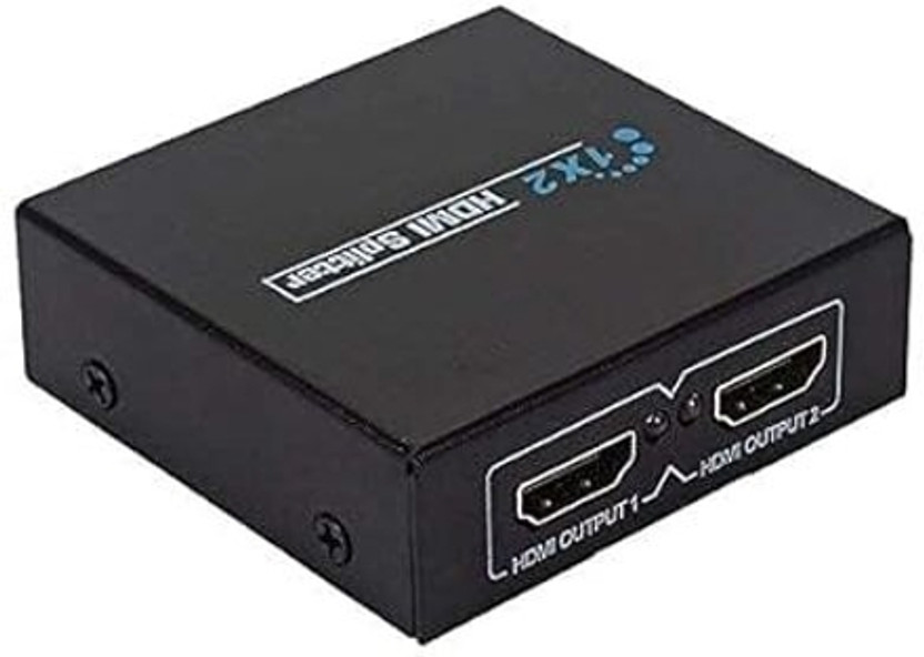 RuhZa 1x2 HDMI Splitter 1in 2 Out Multi-Port Adapter, 4K 1080P 3D Media Streaming Device(Black)