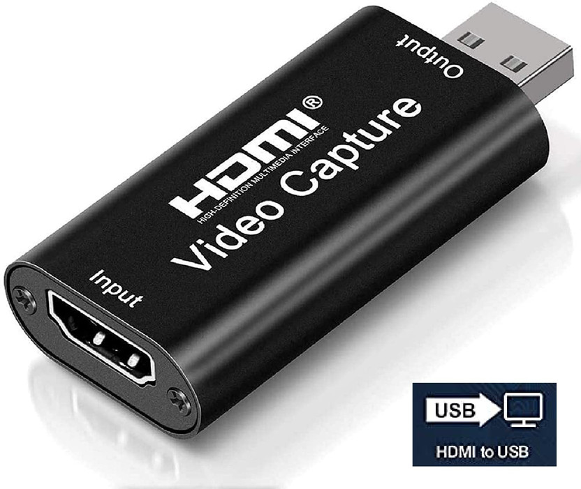 microware Video Capture Card, HDMI to USB 2.0 for Live video and Game Streaming/Recording Media Streaming Device(Black)