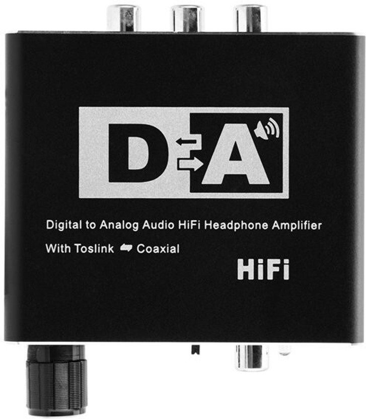 Etzin HIFI Digital Optical Coaxial Toslink to Analog RCA L/R 3.5mm Audio Converter Media Streaming Device(Black)