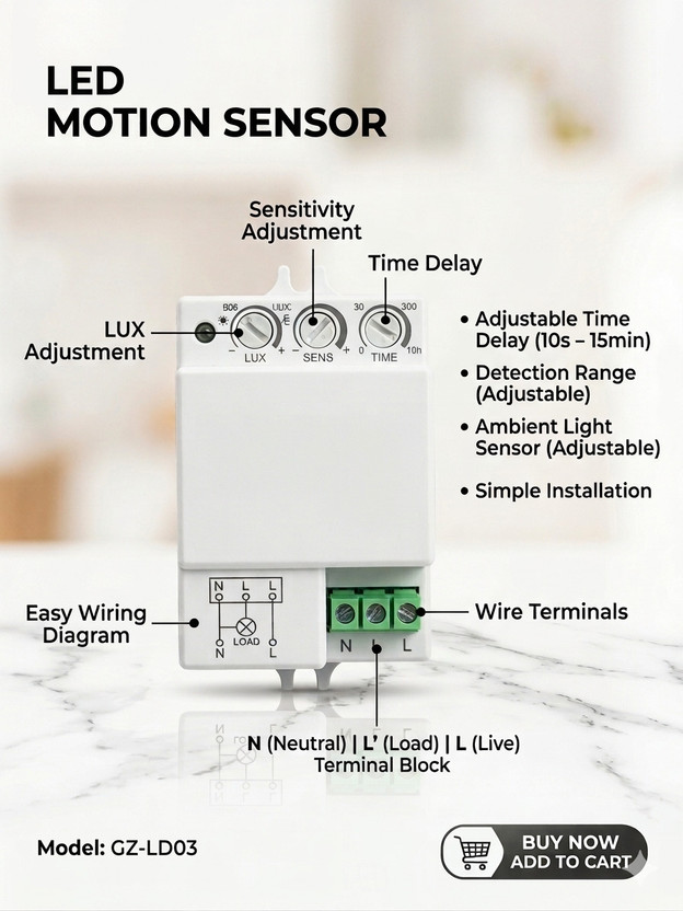 JANKI POWER GZ-LDO3 Motion Detector Sensor
