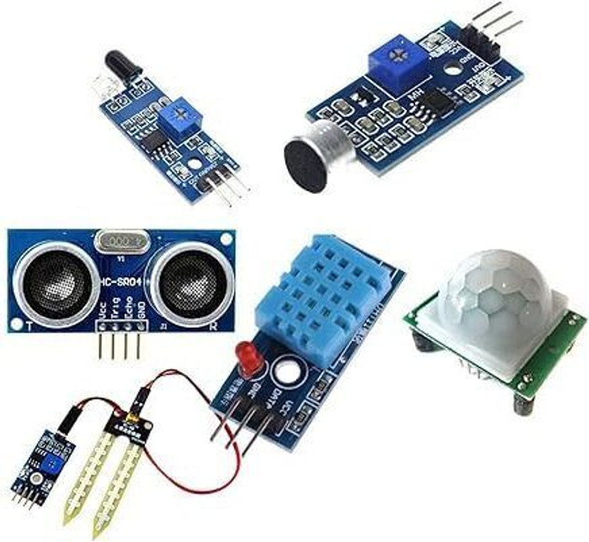 TESTIN ELECTRONICS TESTIN ELECTRONICS Sensor Kit PIR Motion IR HC-SR04 DHT11 Soil Moisture Sound AI PIR Sensors