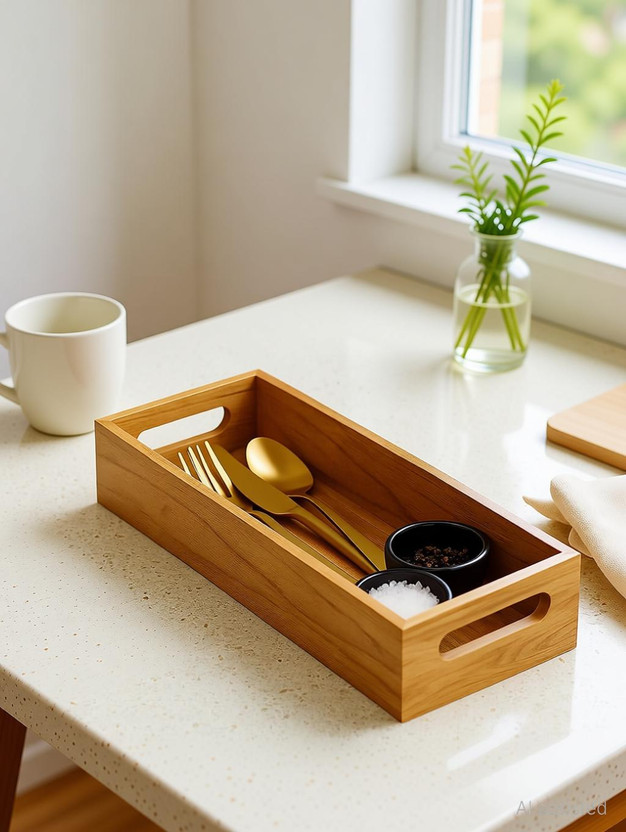 Green Wood Wooden Serving Tray Platter Multipurpose Tray | Serving Tray for Breakfast Tray(Microwave Safe)