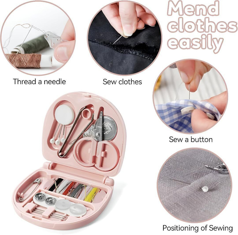 SPIRITUAL HOUSE Mini Travel Pocket Folding Sewing Kit with Needle, Thread, Button, Scissor, Clip Gym & Fitness Mini Travel Pocket Folding Sewing Kit with Needle, Thread, Button, Scissor, Clip
